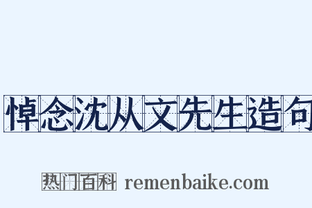 悼念沈从文先生造句是什么意思的图片